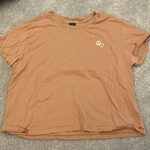 slightly cropped cotton t shirt